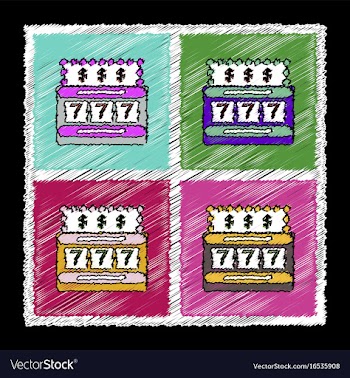 Collection of flat shading style icons jackpot vector image