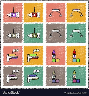Collection of flat shading style icons kids toys vector image