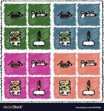 Collection of flat shading style icons kids toys vector image