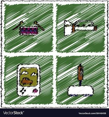 Collection of flat shading style icons kids toys vector image