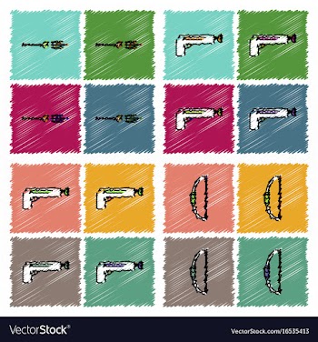 Collection of flat shading style icons kids toys vector image