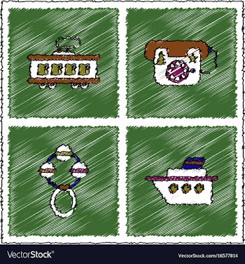 Collection of flat shading style icons kids toys vector image