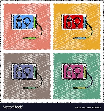 Collection of flat shading style icons kids vector image