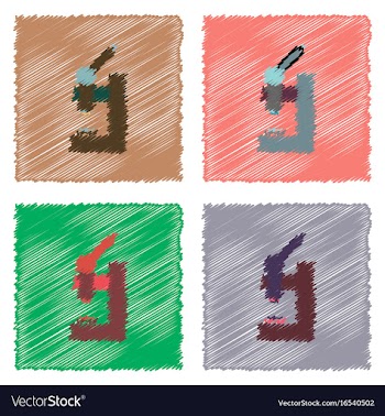 Collection of flat shading style icons laboratory vector image