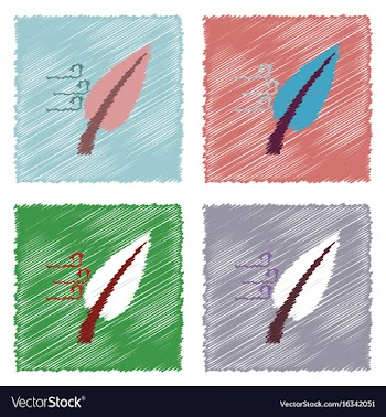 Collection of flat shading style icons leaf and vector image