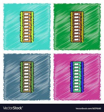 Collection of flat shading style icons magazine vector image