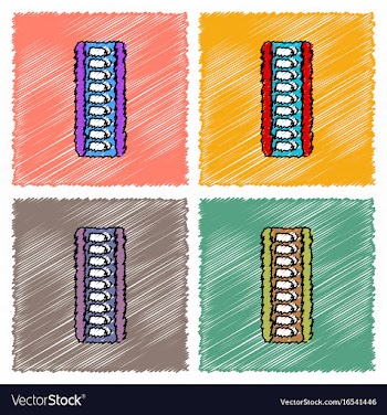 Collection of flat shading style icons magazine vector image