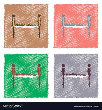 Collection of flat shading style icons man on a vector image