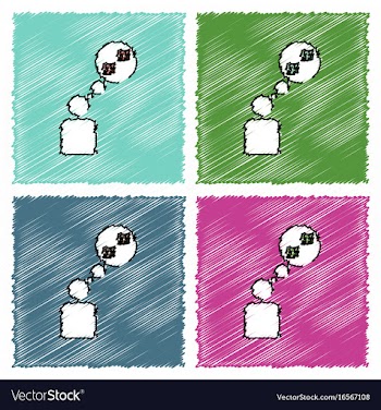 Collection of flat shading style icons man vector image
