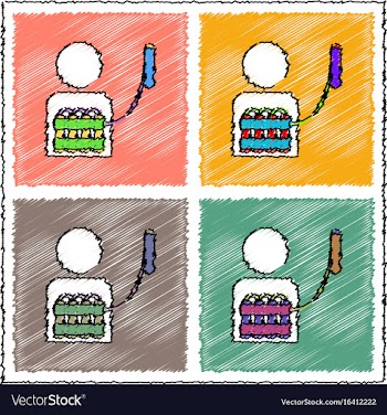 Collection of flat shading style icons man with vector image