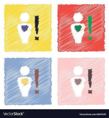 Collection of flat shading style icons man with vector image