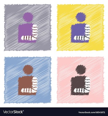 Collection of flat shading style icons man with vector image