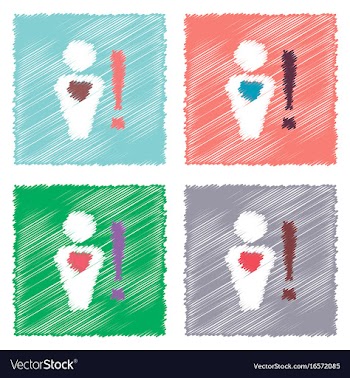 Collection of flat shading style icons man with vector image