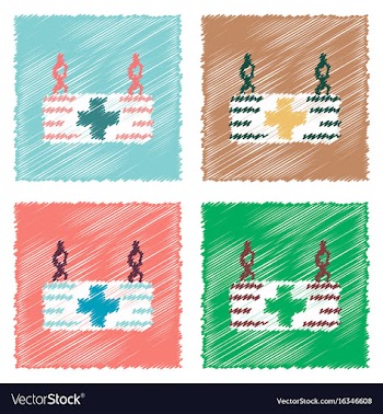 Collection of flat shading style icons medical vector image
