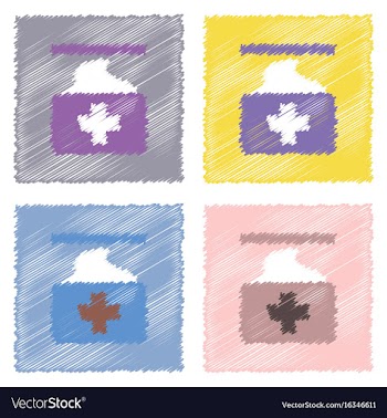 Collection of flat shading style icons medical vector image