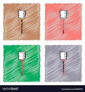 Collection of flat shading style icons medical vector image