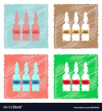 Collection of flat shading style icons medical vector image
