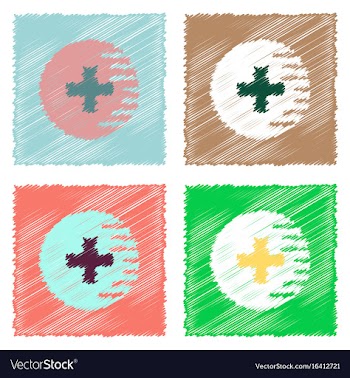 Collection of flat shading style icons medical vector image
