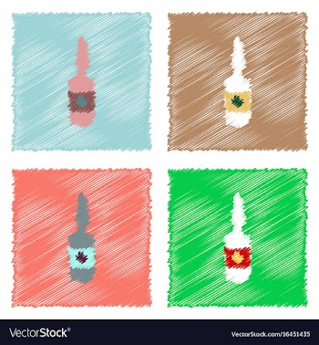 Collection of flat shading style icons medical vector image