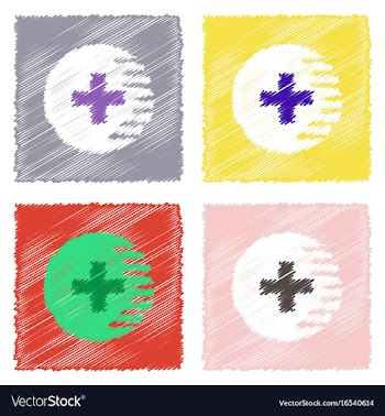 Collection of flat shading style icons medical vector image