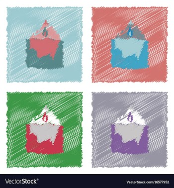 Collection of flat shading style icons melted ice vector image