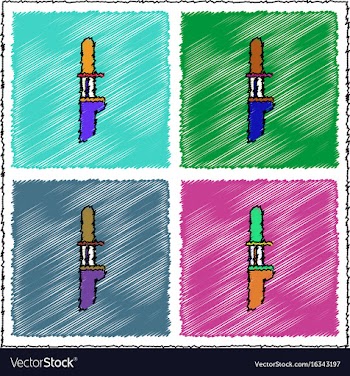 Collection of flat shading style icons military vector image
