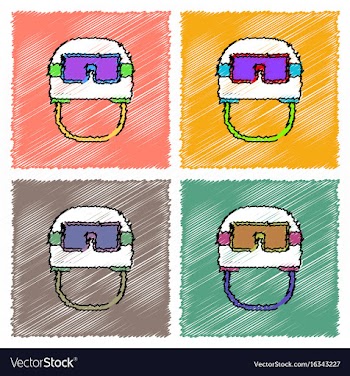 Collection of flat shading style icons military vector image