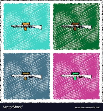 Collection of flat shading style icons military vector image