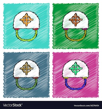 Collection of flat shading style icons military vector image