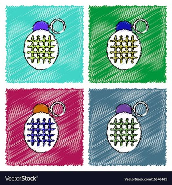 Collection of flat shading style icons military vector image