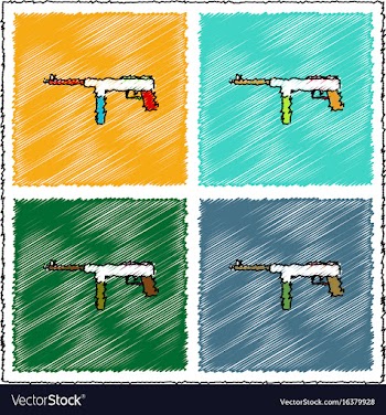 Collection of flat shading style icons military vector image