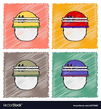 Collection of flat shading style icons military vector image