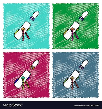 Collection of flat shading style icons military vector image