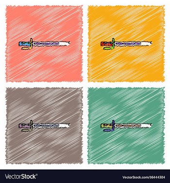 Collection of flat shading style icons military vector image