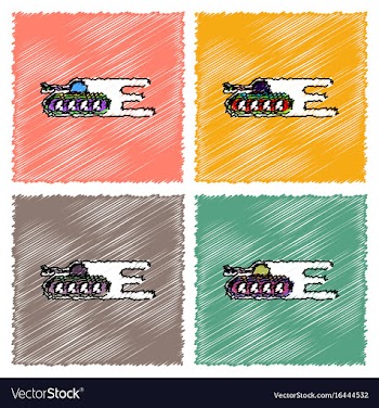Collection of flat shading style icons military vector image