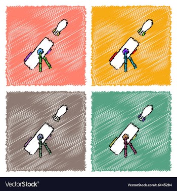 Collection of flat shading style icons military vector image