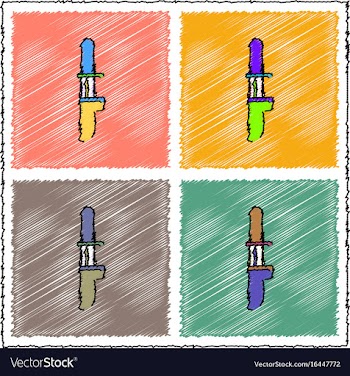 Collection of flat shading style icons military vector image