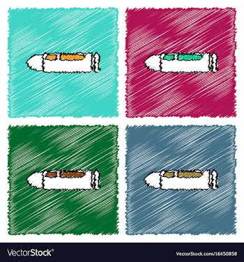 Collection of flat shading style icons military vector image