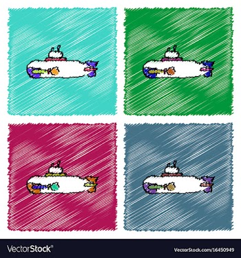 Collection of flat shading style icons military vector image
