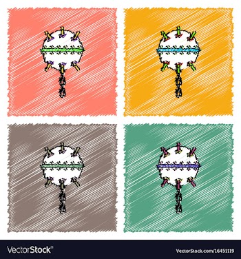 Collection of flat shading style icons military vector image
