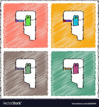 Collection of flat shading style icons military vector image
