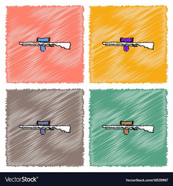 Collection of flat shading style icons military vector image