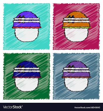 Collection of flat shading style icons military vector image