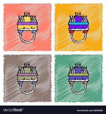 Collection of flat shading style icons military vector image