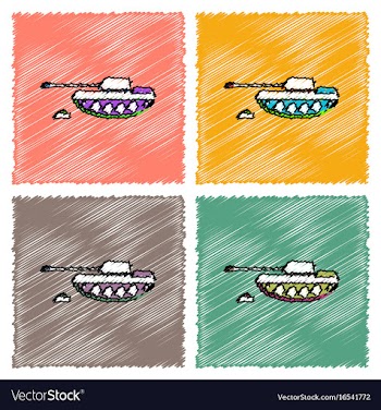 Collection of flat shading style icons military vector image