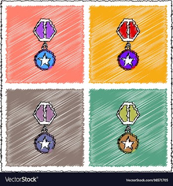 Collection of flat shading style icons military vector image