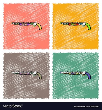Collection of flat shading style icons military vector image