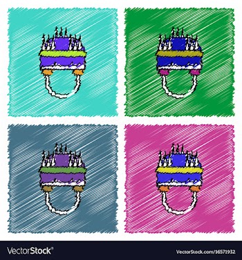 Collection of flat shading style icons military vector image