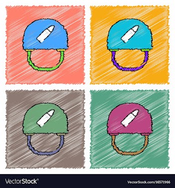 Collection of flat shading style icons military vector image