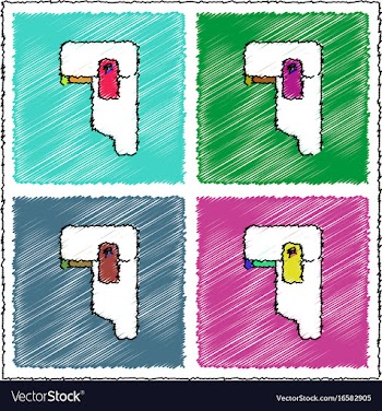 Collection of flat shading style icons military vector image